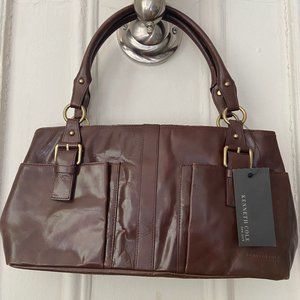 Kenneth Cole Brown Leather Satchel Bag